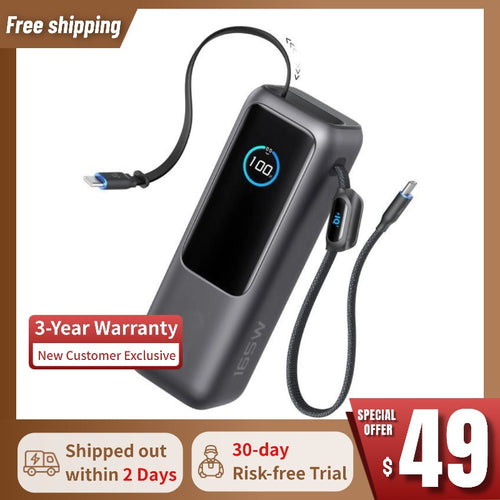 Top-Rated 25,000mAh Power Bank — FAA-Compliant, Built-In Cables, Fast-Charge 4 Devices, Flight-Ready for Work & Travel