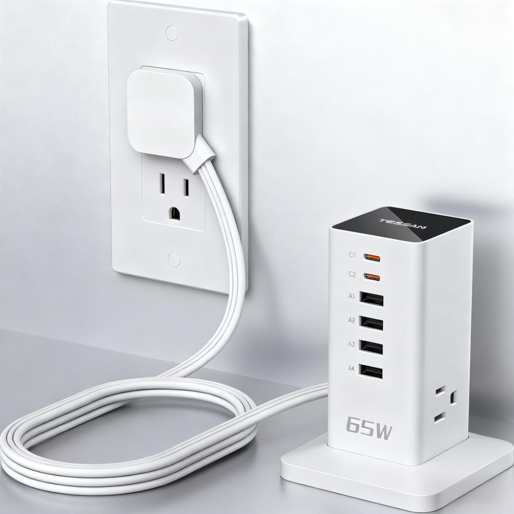 Compact 9-in-1 USB-C Charging Station – Fast PD 65W for iPhone, MacBook, Tablet