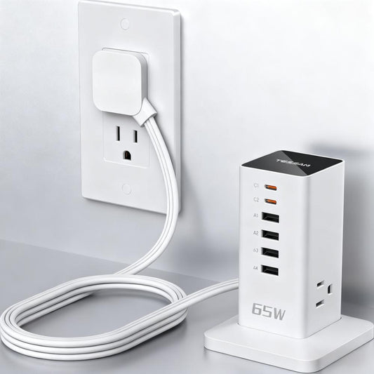 Compact 9-in-1 USB-C Charging Station – Fast PD 65W for iPhone, MacBook, Tablet