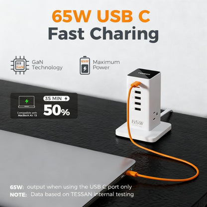 Compact 9-in-1 USB-C Charging Station – Fast PD 65W for iPhone, MacBook, Tablet