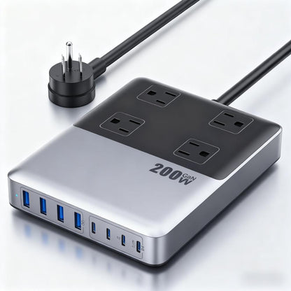 12-in-1 Power Hub, 200W Fast Charging for MacBook & iPhone – One Dock, Zero Clutter