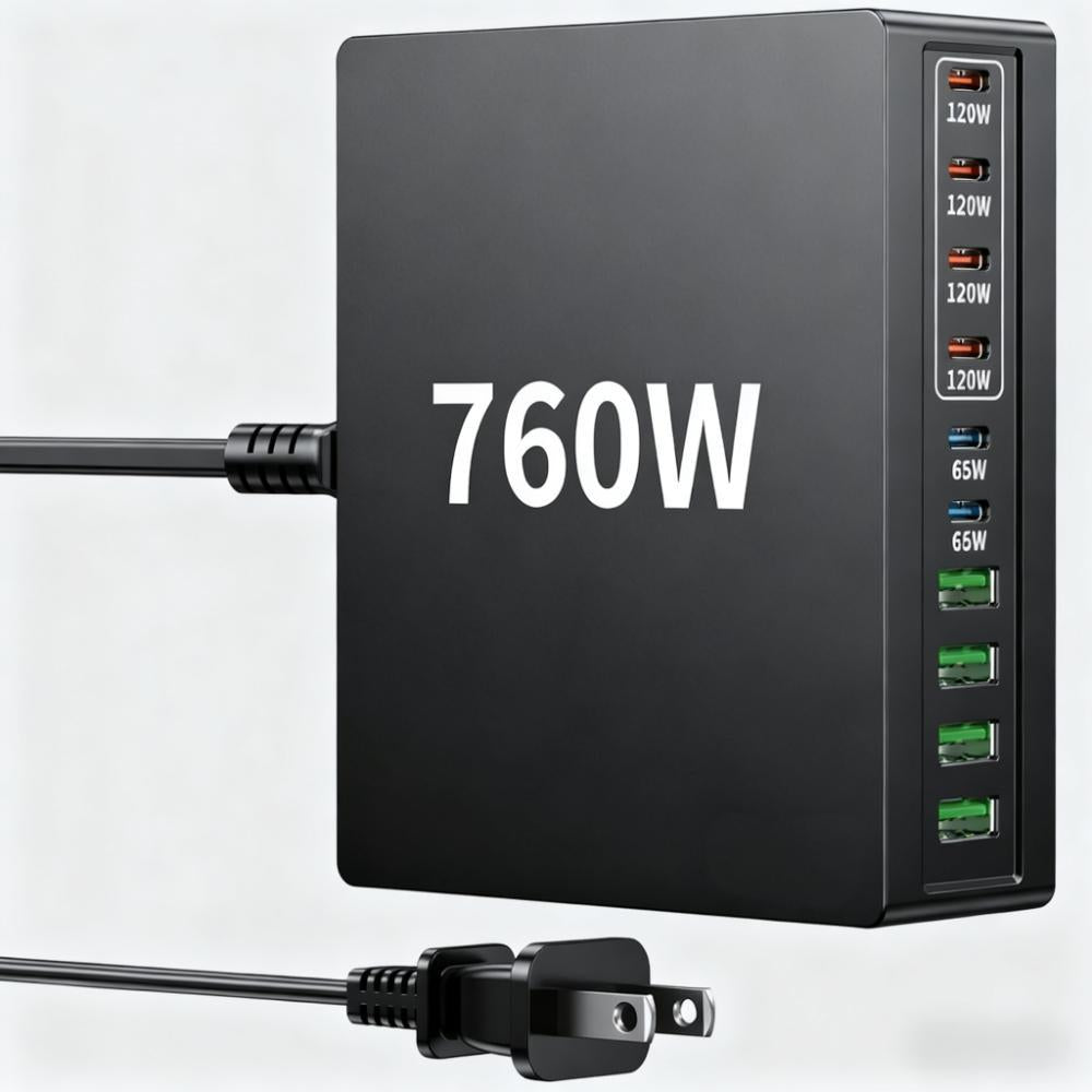800W 10-Port USB-C Fast Charger – PD 100W for MacBook, iPhone, iPad & Samsung