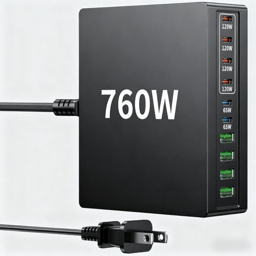 800W 10-Port USB-C Fast Charger – PD 100W for MacBook, iPhone, iPad & Samsung