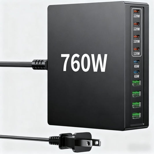 800W 10-Port USB-C Fast Charger – PD 100W for MacBook, iPhone, iPad & Samsung